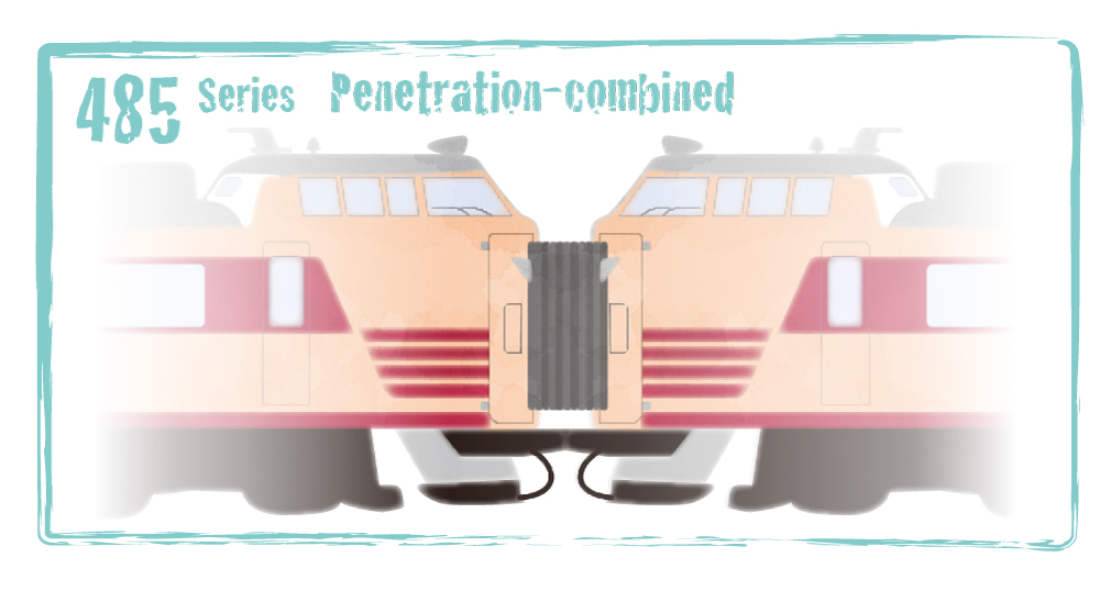 485系貫通型の連結のイラスト