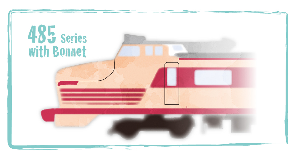 485系ボンネット車両のイラスト