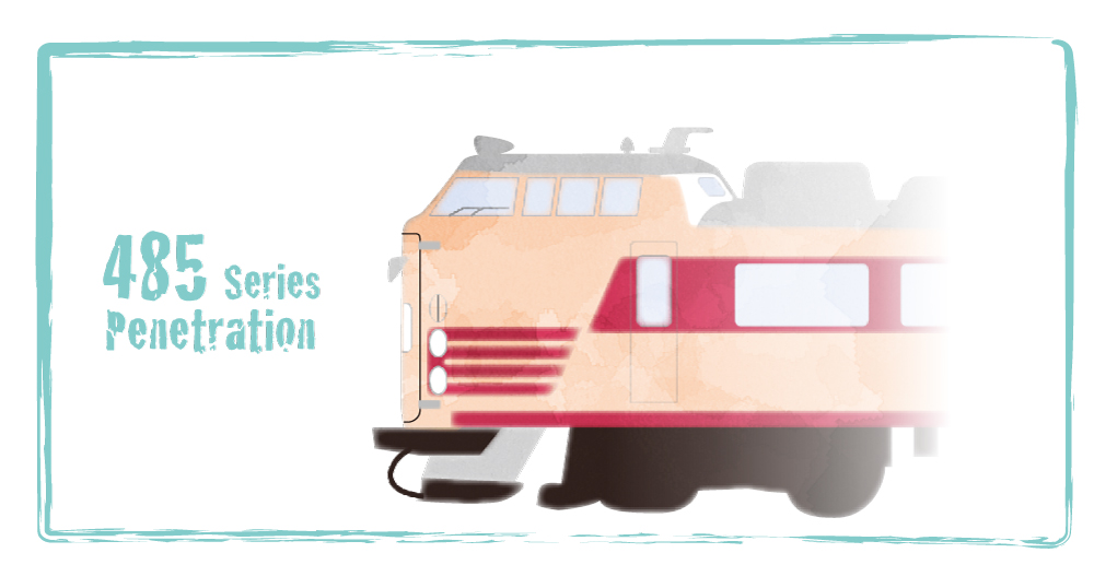 485系200番台貫通型の側面イラスト